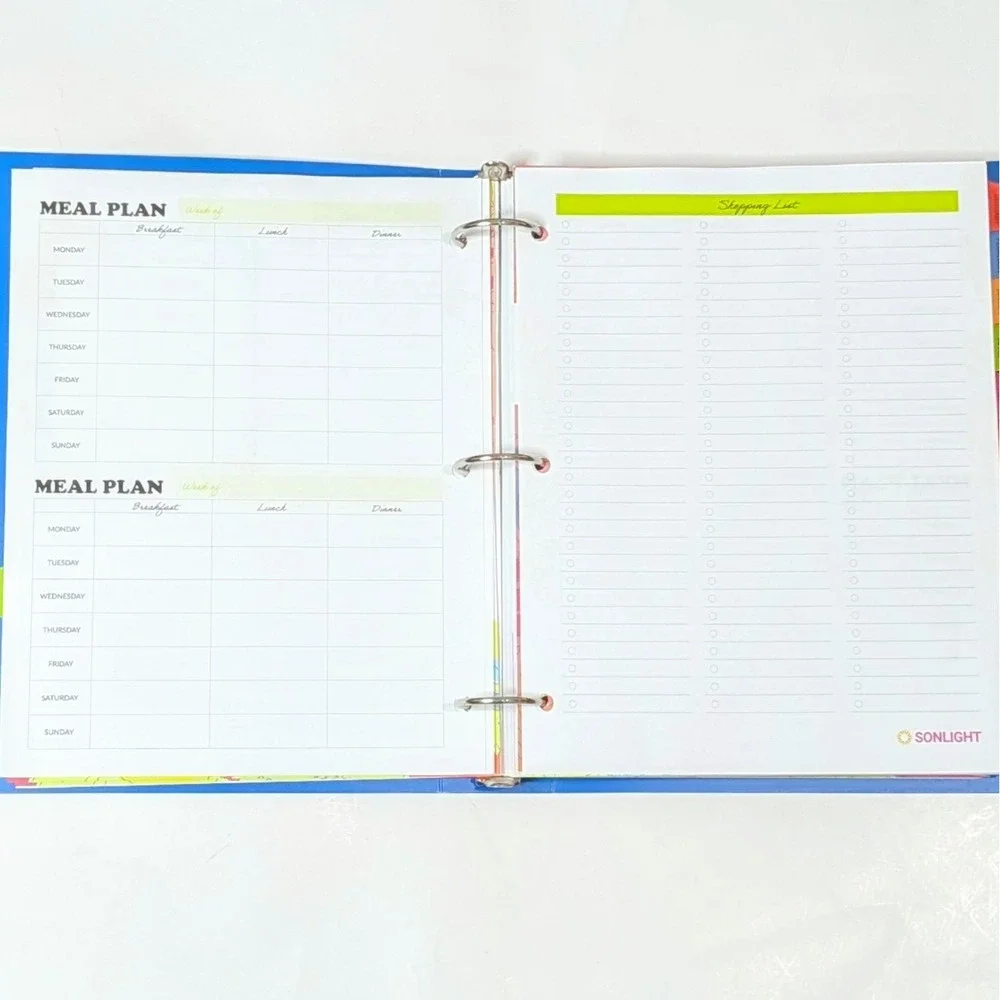 Sonlight Homeschool Planner Undated 3-Ring Binder Organizer Blue Multi-Color